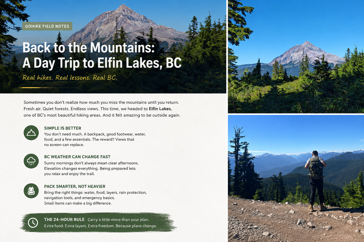 Back to the Mountains: A Day Trip to Elfin Lakes, BC