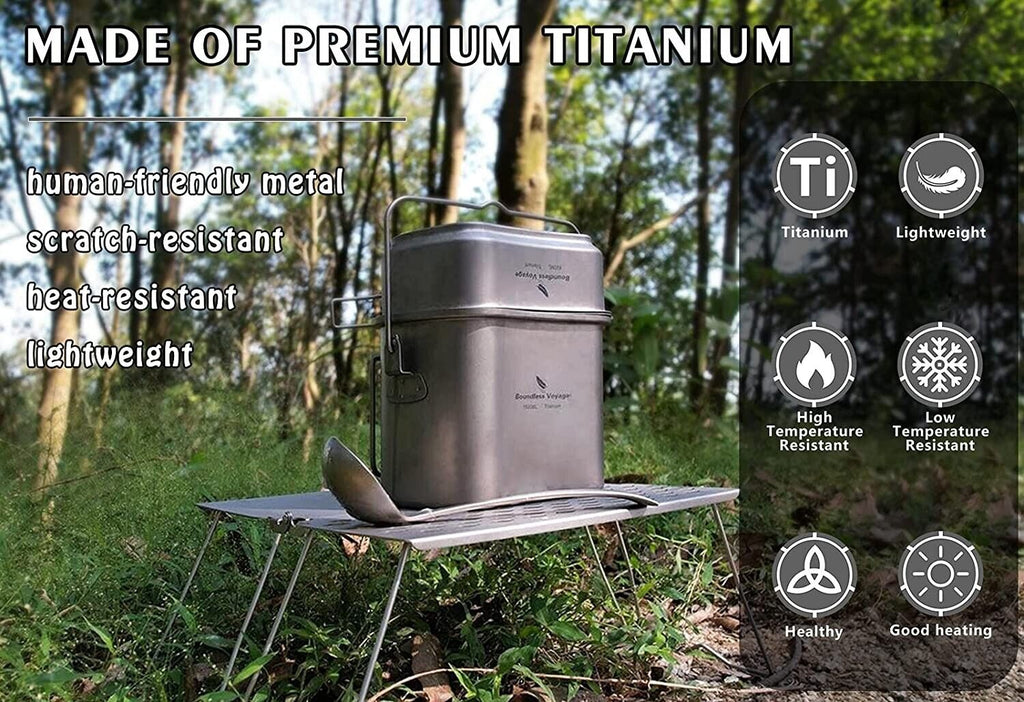 Boundless Voyage Titanium Canteen Cooking Set 1500ml+600ml image 2