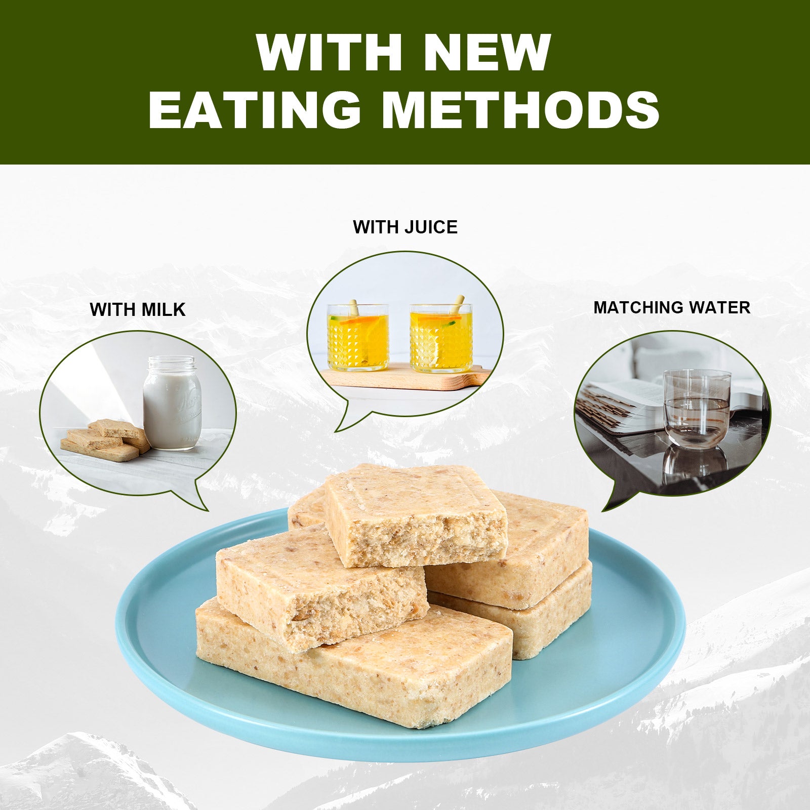 BDH High Energy Bar 18400 Calorie Original Compressed Biscuits | Iron Tin Box 200gx20 bag | MRE Emergency Food Ration Bar Long Shelf-life Survival Preparedness Food Supply