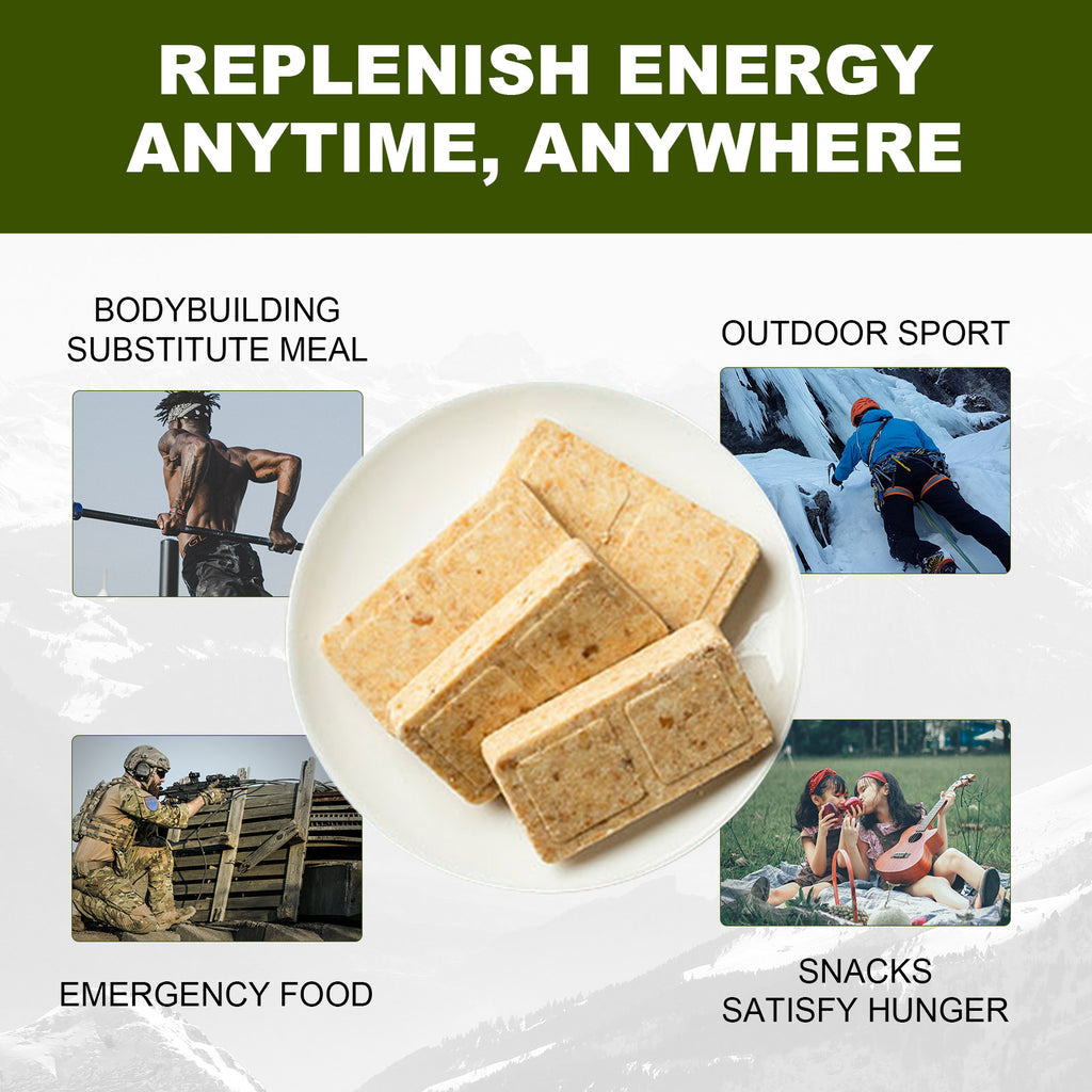 BDH High Energy Bar 18400 Calorie Original Compressed Biscuits | Iron Tin Box 200gx20 bag | MRE Emergency Food Ration Bar Long Shelf-life Survival Preparedness Food Supply