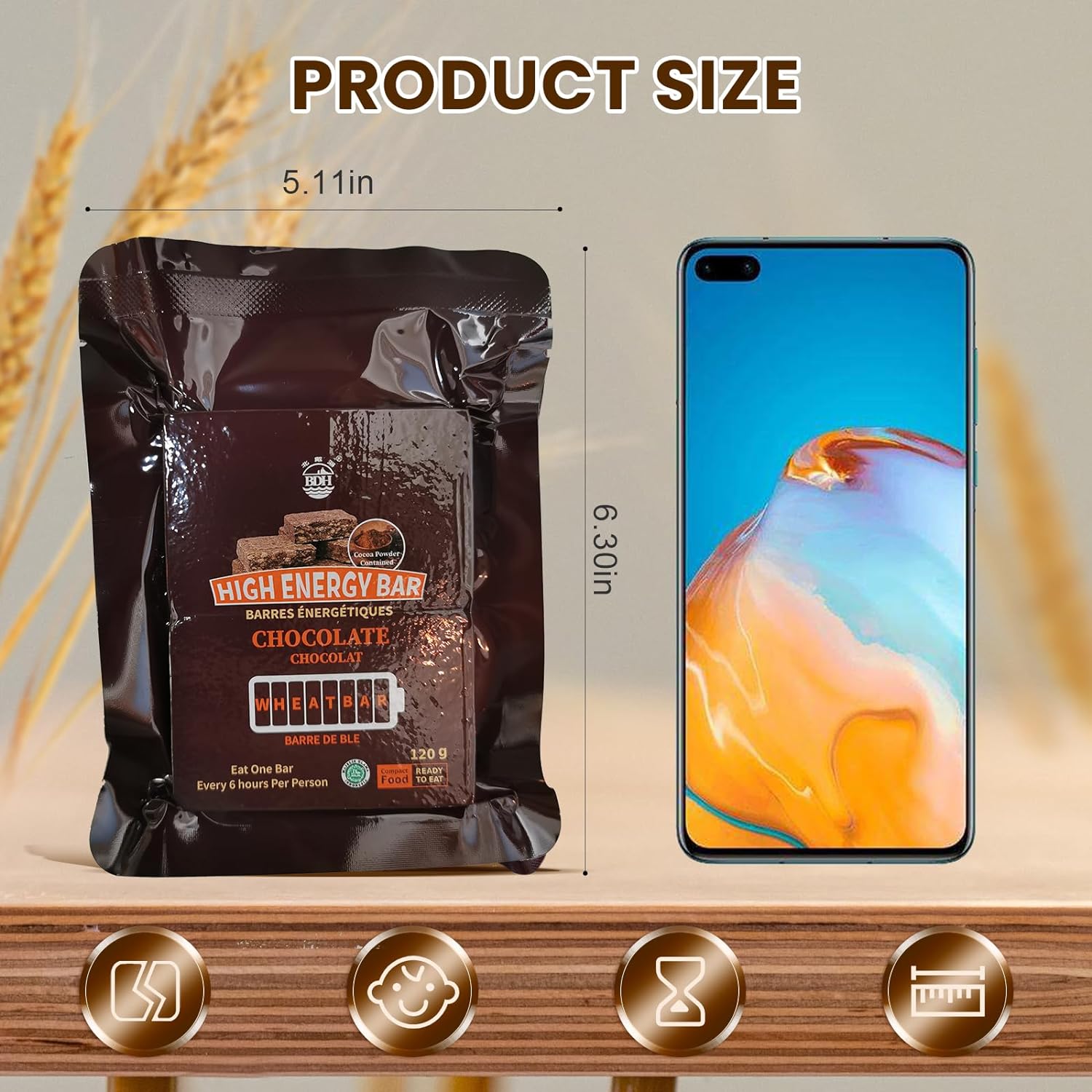 BDH High Energy Bar Chocolate flavor 120gx12bags/6840Calorie image 4