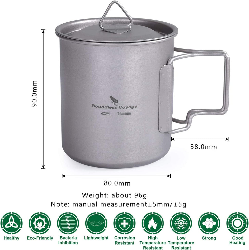 Boundless Voyage Titnaium Cup 420ml+Lid image 1