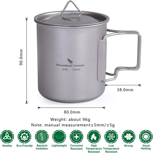 Boundless Voyage Titnaium Cup 420ml+Lid image 1