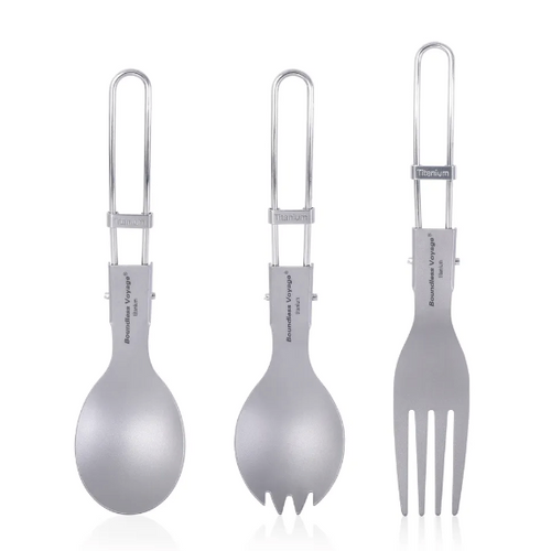Boundless Voyage Titanium Folding Spoon+Spork+Fork image 0