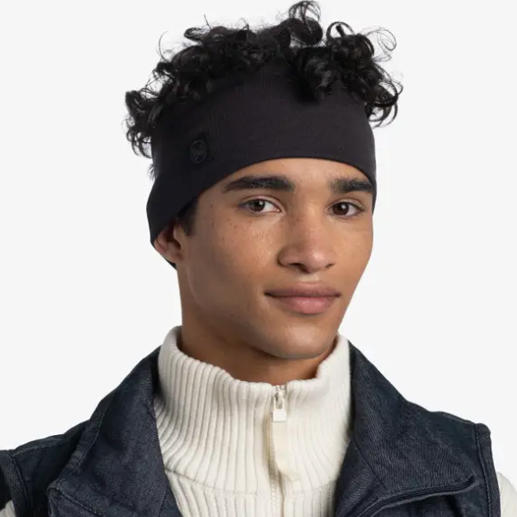 Buff Merino Wide Headband-Black OS image 1