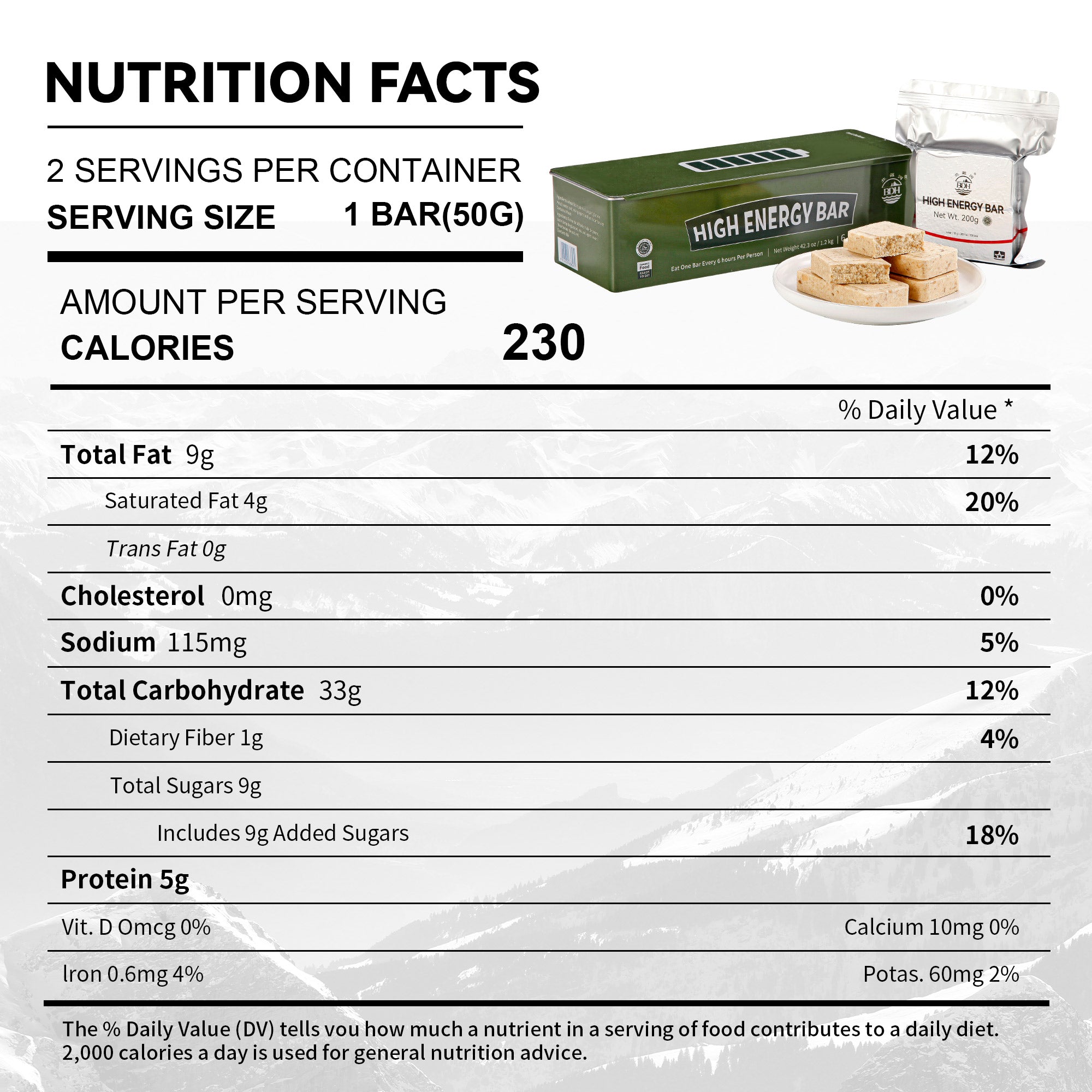 BDH High Energy Bar 200g*6bags image 5