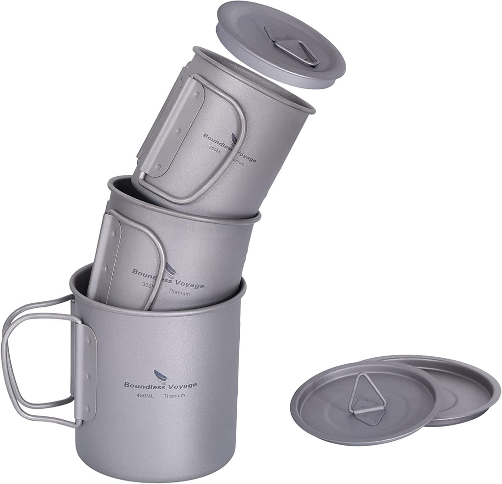 Boundless Voyage Titanium Cup Set 200ml+300ml+450ml image 3
