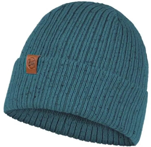 Buff Knitted Hat Kort - Dusty Blue