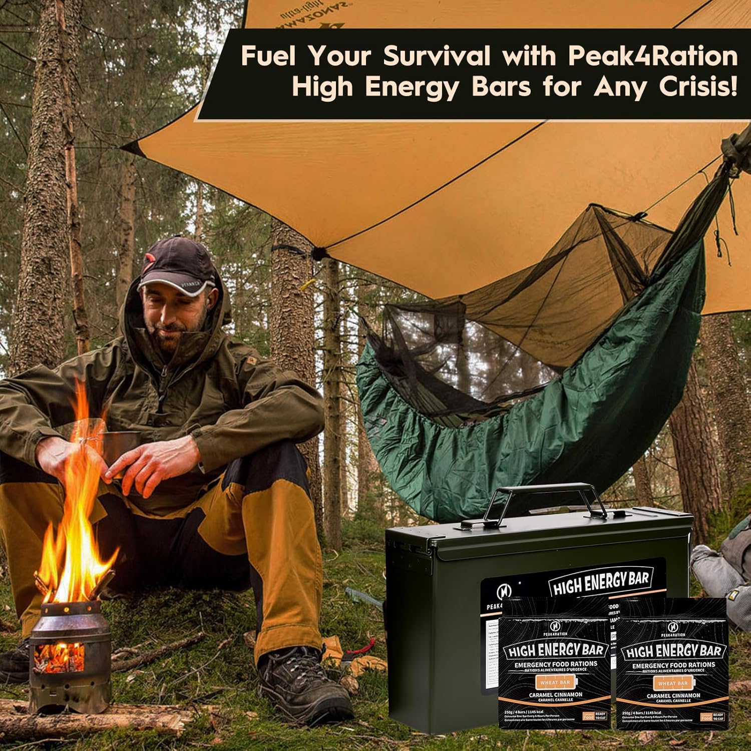 PEAK4RATION High Energy Bar Caramel Cinnamon 3kg(12x250g Packs) image 6