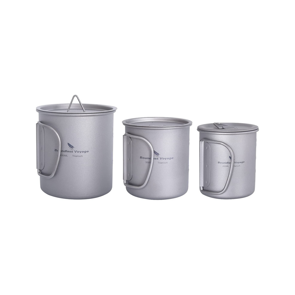 Boundless Voyage Titanium Cup Set 200ml+300ml+450ml image 0