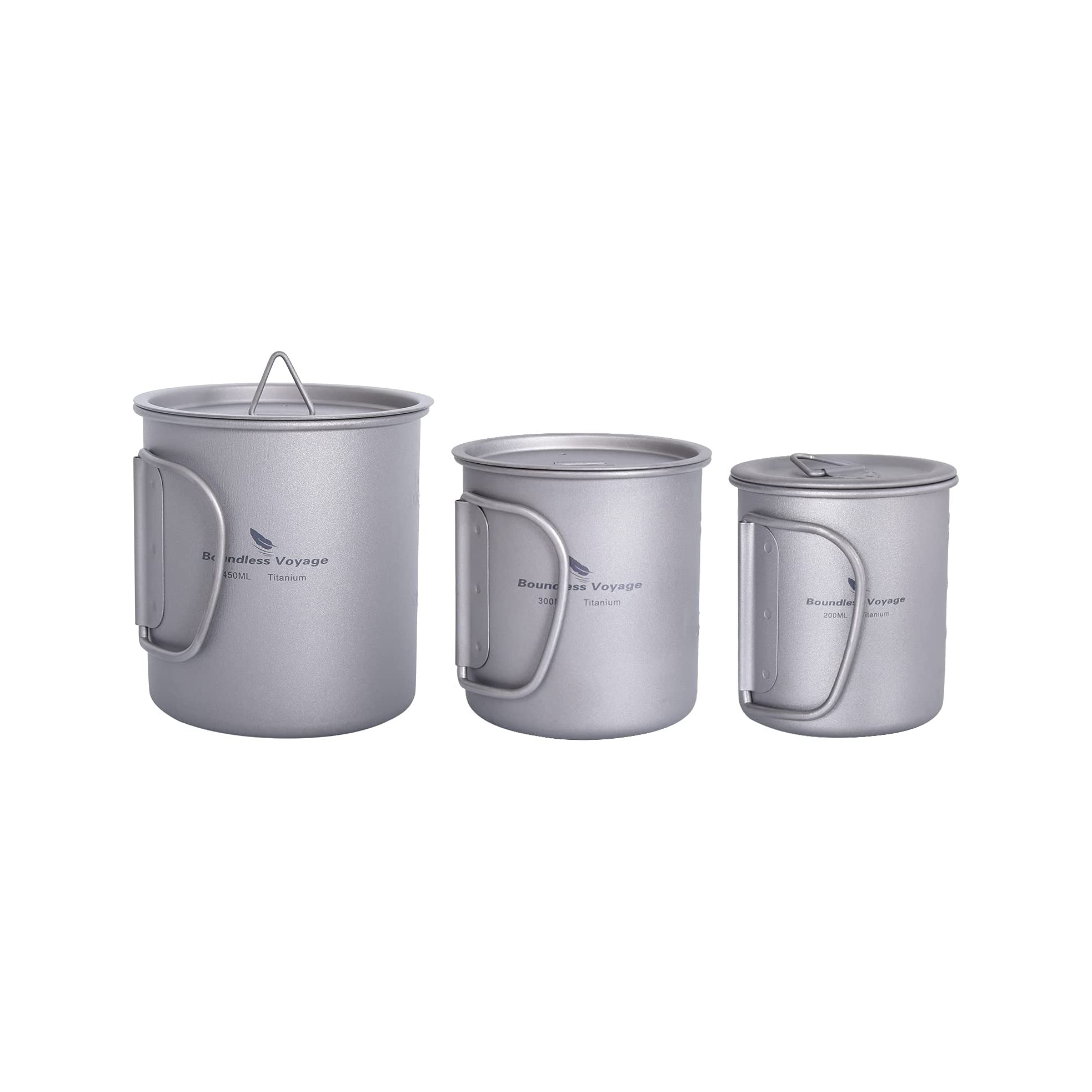 Boundless Voyage Titanium Cup Set 200ml+300ml+450ml image 0