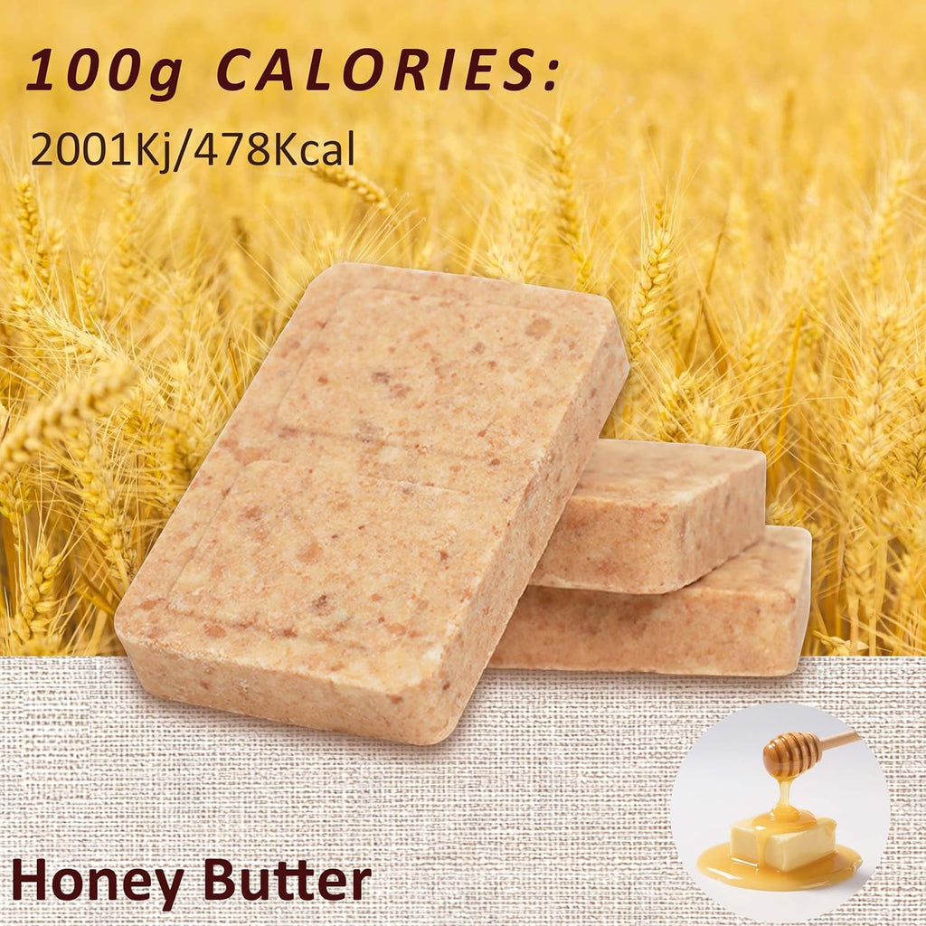 BDH High Energy Bar Honey Butter 6888 Calorie | 120g*12bags MRE Survival Emergency Food Ration Long shelf-life Biscuits