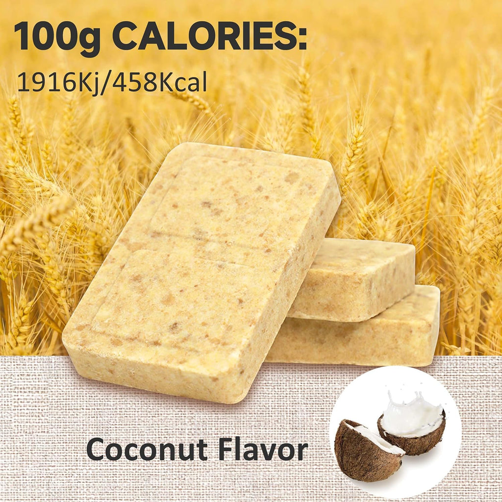 BDH High Energy Bar Coconut 6600 Calorie | 120g*12bags MRE Survival Emergency Food Ration Long shelf-life Biscuits