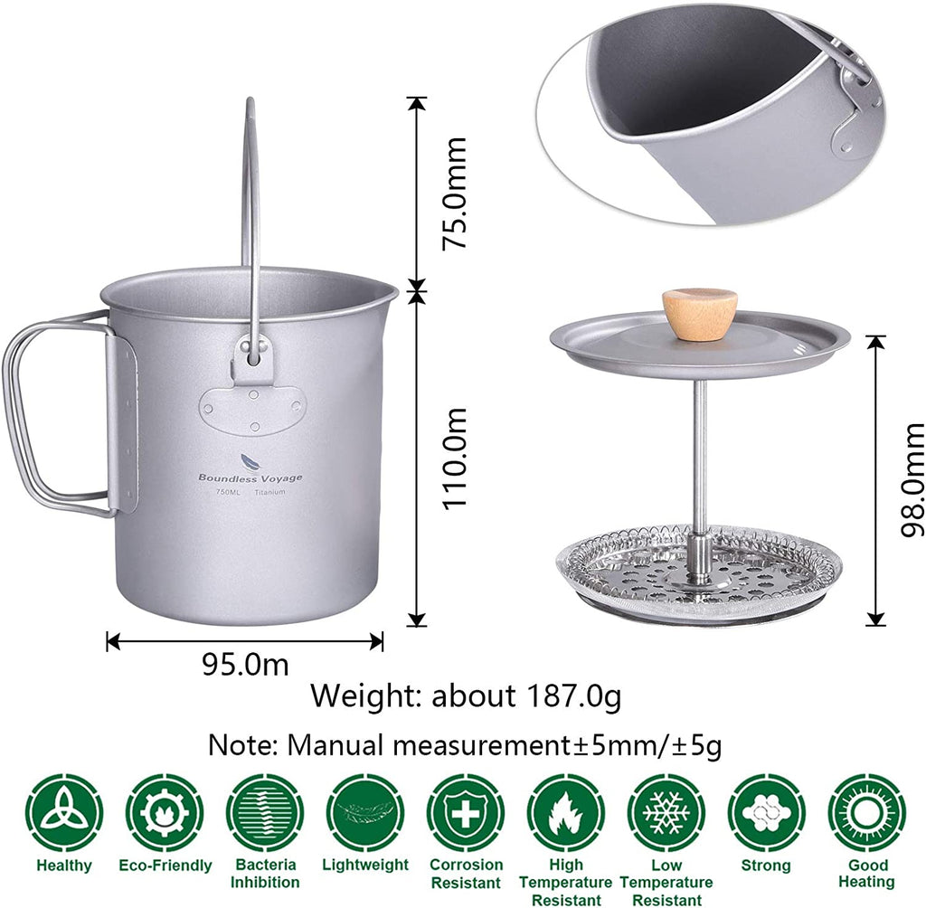 Boundless Voyage Titanium Hanging Coffee Cup 750ml image 5