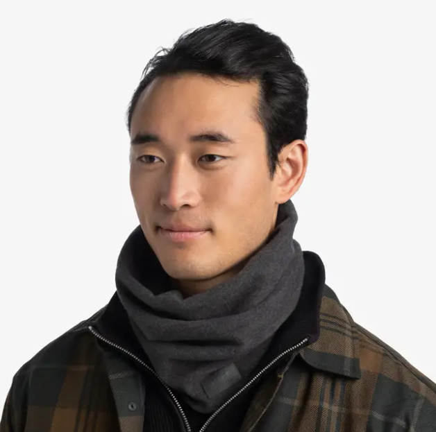 Buff Merino Fleece Neck Warmer - Graphite image 1