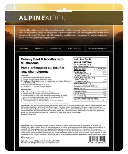 Alpineaire Creamy Beef & Noodles with Mushrooms image 2