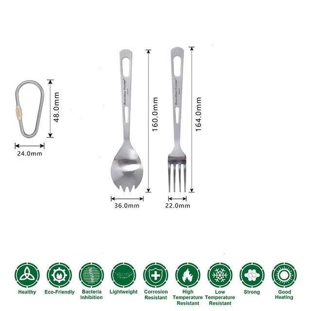 Boundless Voyage Titanium Spork Fork Cutlery Set