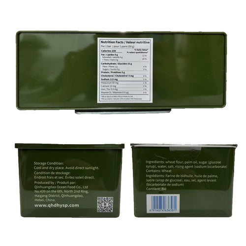BDH High Energy Bar 5520 Calorie Original Compressed Biscuits | 200gx6 bags To Go Size Tin Box | MRE Emergency Food Ration Bar Long Shelf-life Survival Preparedness Food Supply