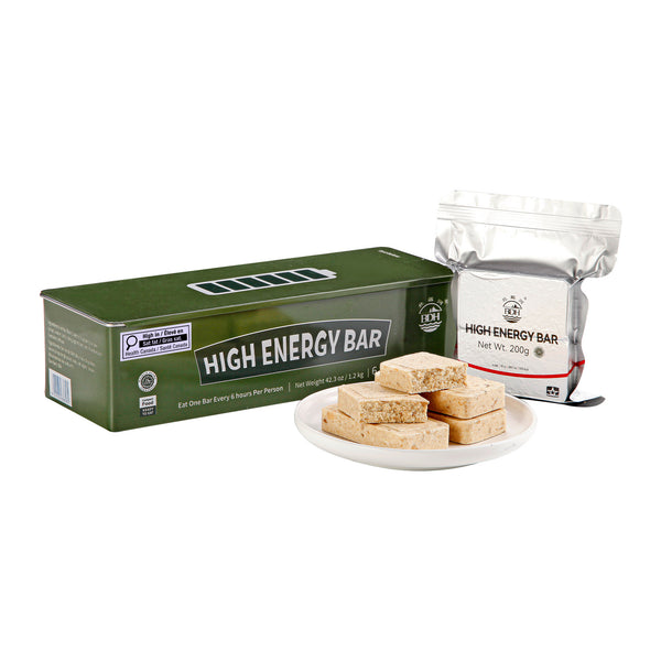 BDH High Energy Bar 5520 Calorie Original Compressed Biscuits | 200gx6 bags To Go Size Tin Box | MRE Emergency Food Ration Bar Long Shelf-life Survival Preparedness Food Supply