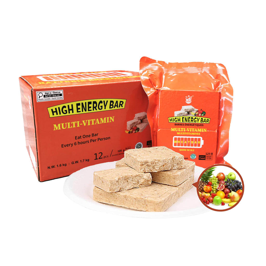 BDH High Energy Bar Mixed Fruit 7400 Calories | 125g*12bags MRE Survival Emergency Food Ration Compressed Biscuits Long shelf-life