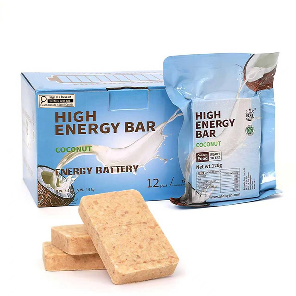 BDH High Energy Bar Coconut 6600 Calorie | 120g*12bags MRE Survival Emergency Food Ration Long shelf-life Biscuits