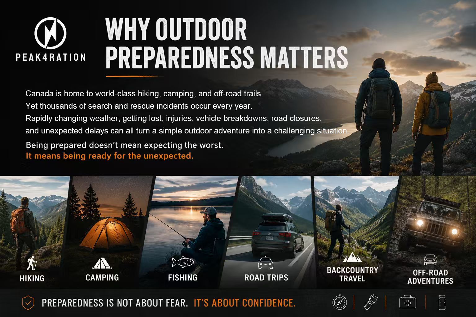 At Gohike Outdoor Shop, we offer carefully selected gear for hiking, camping, road trips, and emergency preparedness. From water filters and camp cookware to sleeping pads, lighting, and emergency food, our goal is simple: help you stay ready for whatever comes next.

We're also proud to offer PEAK4RATION® and BDH® Emergency Food, providing compact, high-calorie nutrition with long shelf lives—ideal for emergency kits, vehicle preparedness, outdoor adventures, and The 24-Hour Rule™.