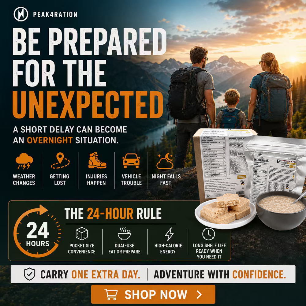 At Gohike Outdoor Shop, we offer carefully selected gear for hiking, camping, road trips, and emergency preparedness. From water filters and camp cookware to sleeping pads, lighting, and emergency food, our goal is simple: help you stay ready for whatever comes next.

We're also proud to offer PEAK4RATION® and BDH® Emergency Food, providing compact, high-calorie nutrition with long shelf lives—ideal for emergency kits, vehicle preparedness, outdoor adventures, and The 24-Hour Rule™.