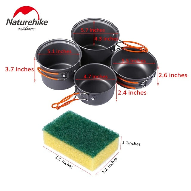 Naturehike 4pc Hiking Camping Cookware image 2