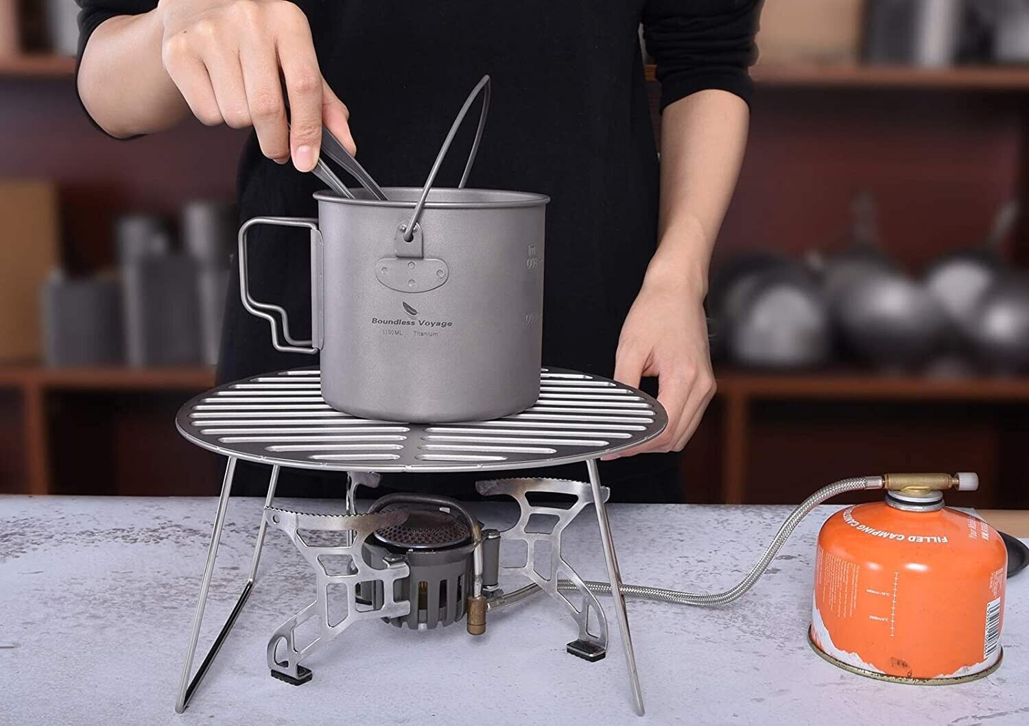 Boundless Voyage Titanium BBQ Grill with Folding Legs image 5