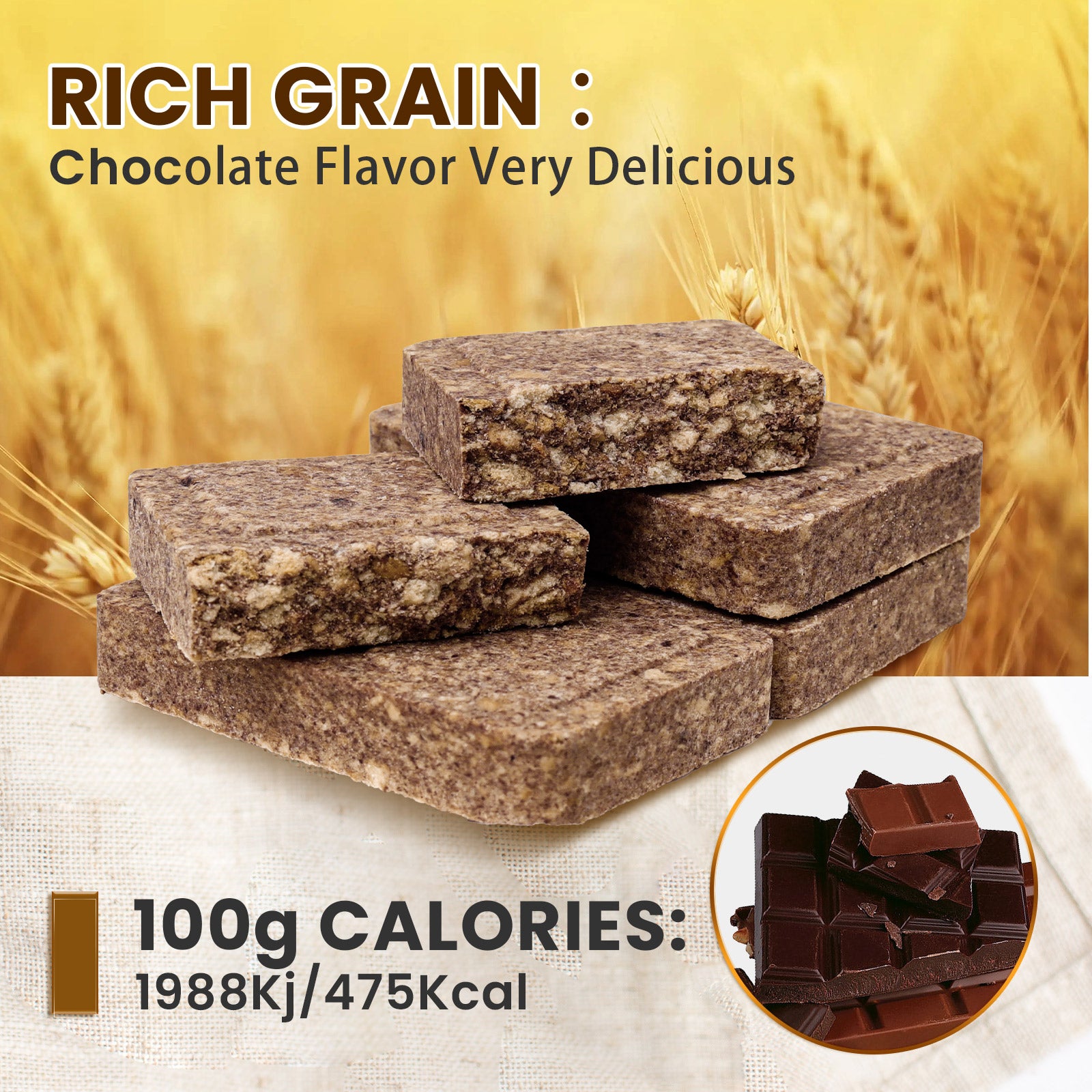BDH High Energy Bar Chocolate flavor 120gx12bags/6840Calorie image 5