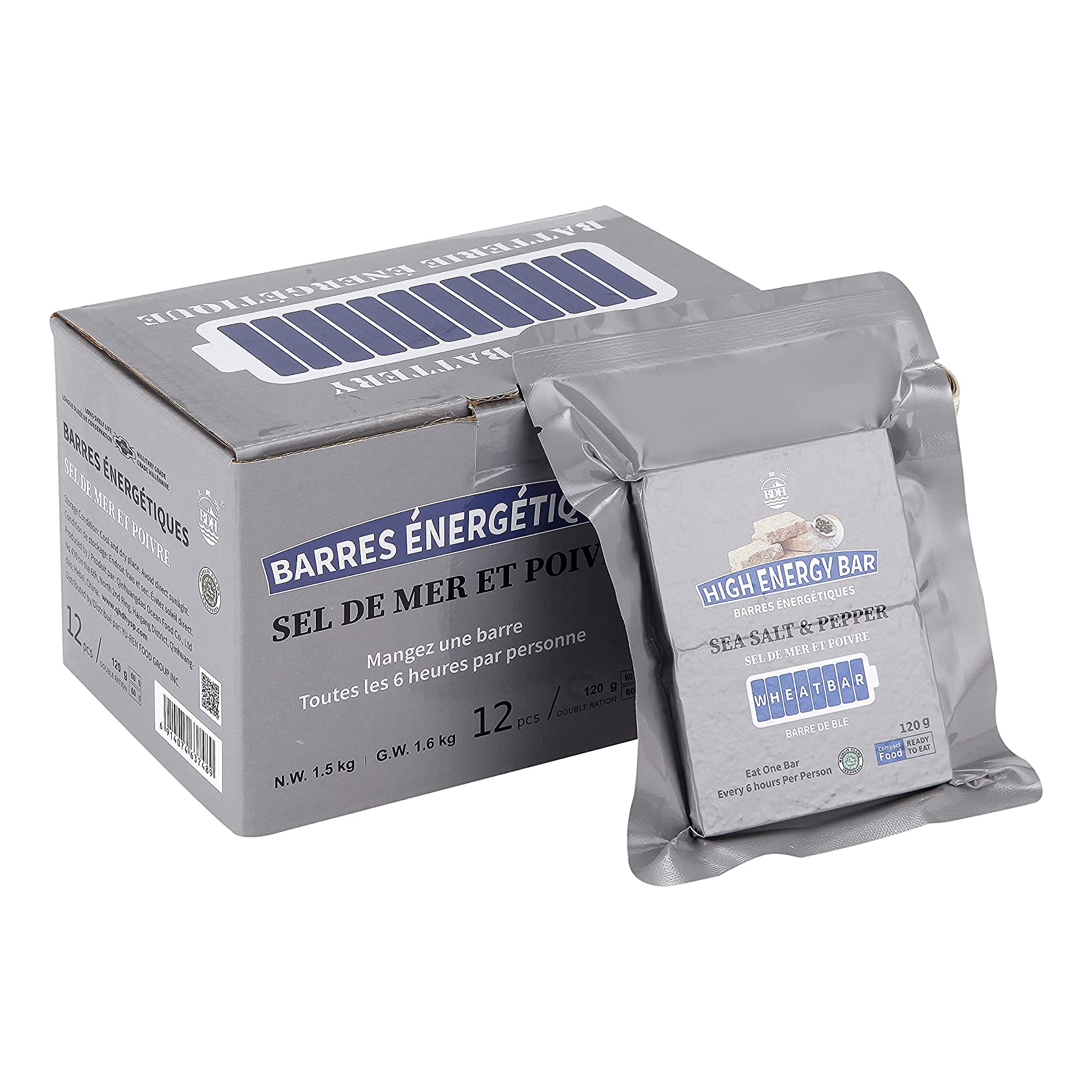 BDH High Energy Bar Sea Salt & Pepper 120gx12bags image 1