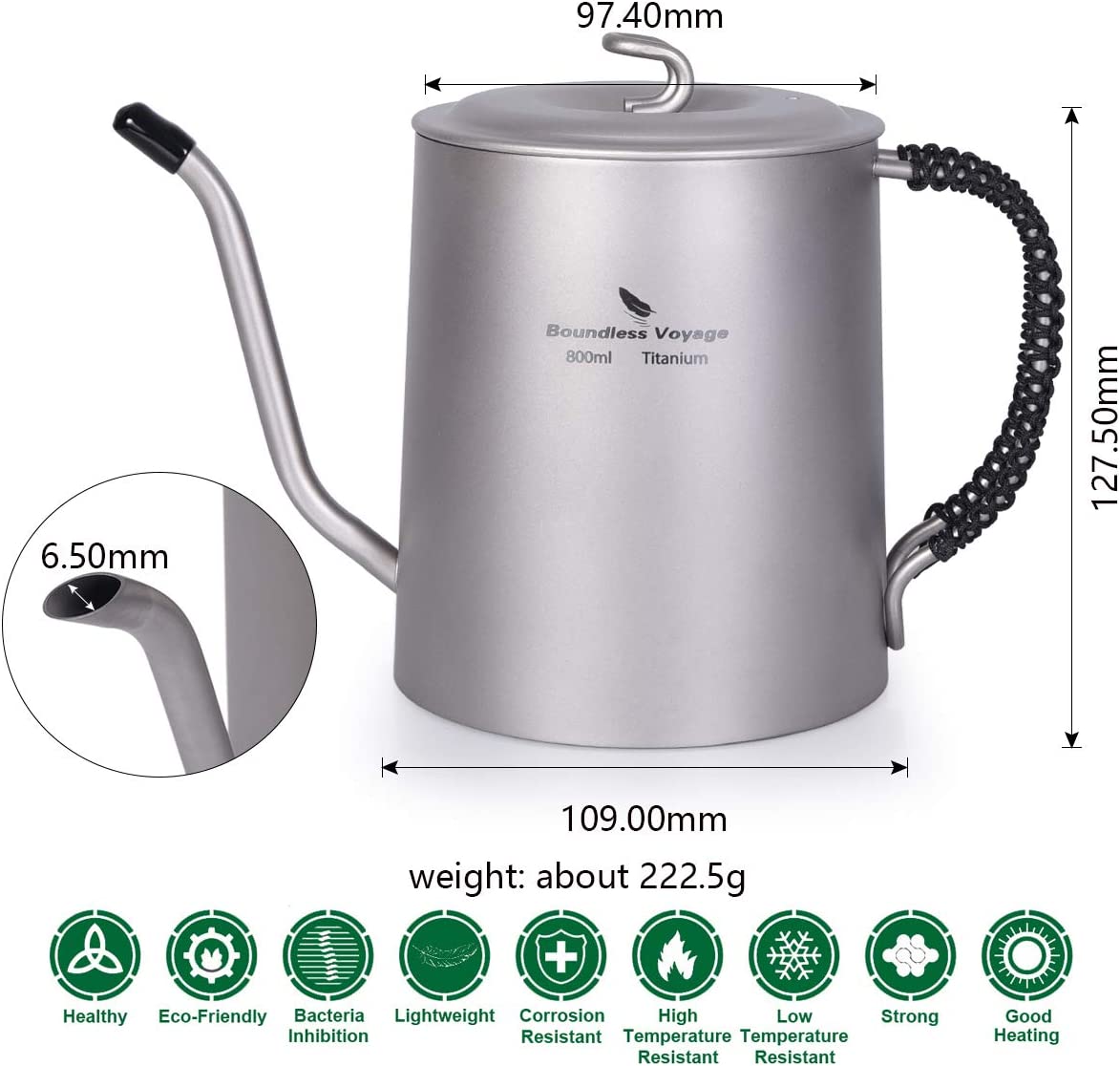 Boundless Voyage Titanium Kettle 800ml image 2