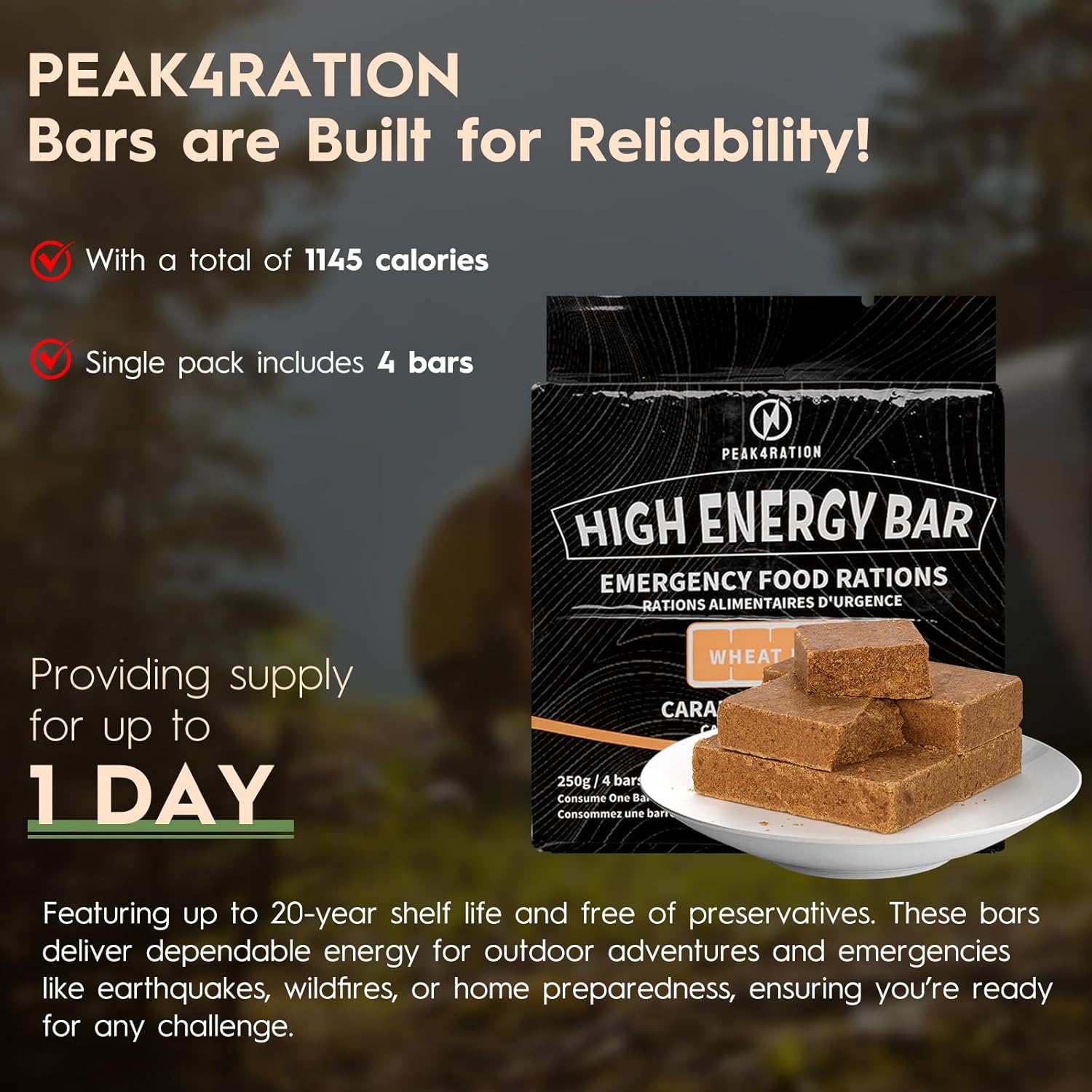 PEAK4RATION High Energy Bar Caramel Cinnamon 250g image 4