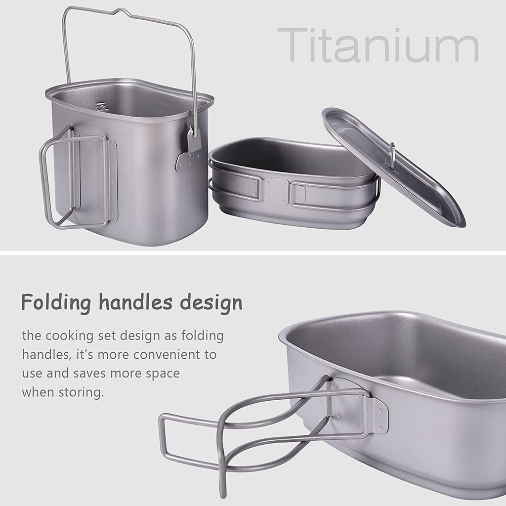 Boundless Voyage Titanium Canteen Cooking Set 1500ml+600ml image 5