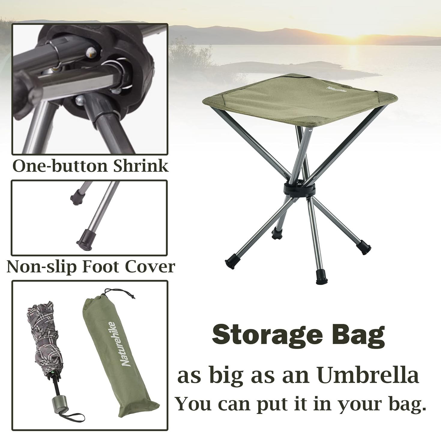 Naturehike Telescopic Four-Corner Stool image 3