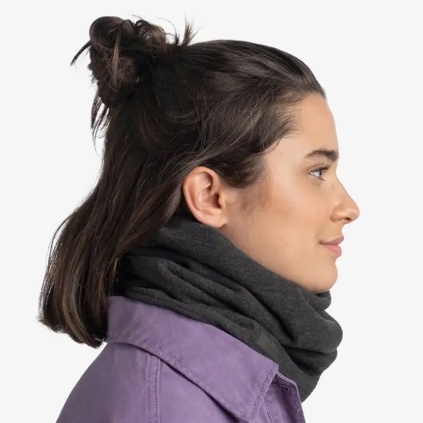 Buff Merino Fleece Neck Warmer - Graphite image 2