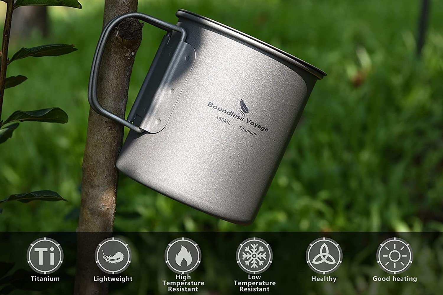 Boundless Voyage Titanium Cup Set 200ml+300ml+450ml image 5