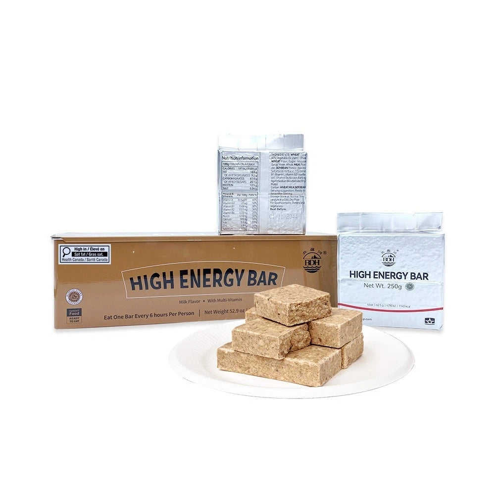 BDH High Energy Bar 6870Kcal Emergency Food Ration | Milk Cookie Flavor (1.5kg/6 Bags Iron Tin) | Long Shelf-Life Compact Survival Biscuits
